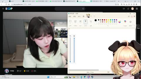 월룩이 - [클립]우정잉님 방송 보면서 실시간 팬아트 그리는 부가땅